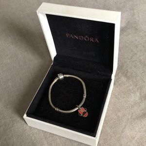 Pandora bracelet+charm+box